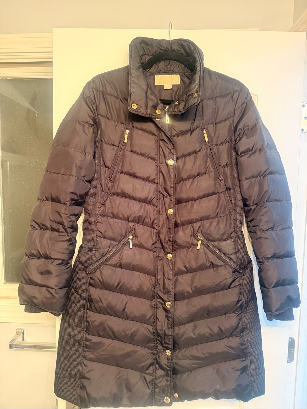 MICHAEL Michael Kors Quilted Long Puffer Coat in Dark Brown